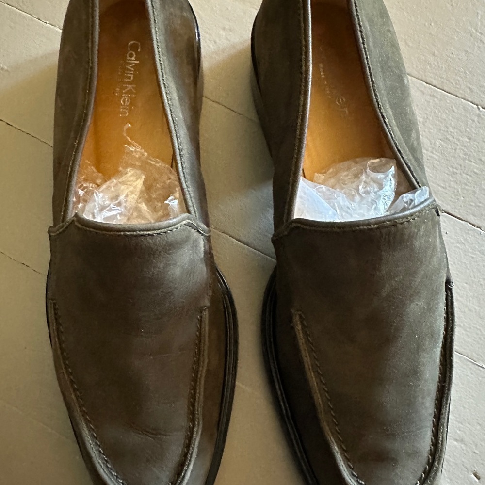 Calvin Klein Brown Flats Minimalist Slip-On Design